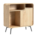 **Minimalistisch houten kast met Open Compartimenten en Deur**