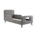 **Technische titel in het Nederlands: Modern grijs bed voor kinderen met houten lattenbodem**